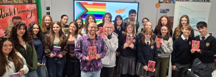 Author Dean Atta with Exmouth Students